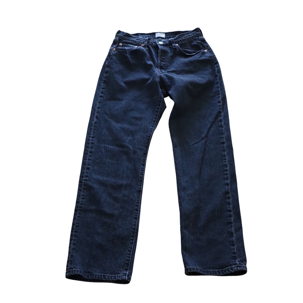 Levis 501 Curve High Rise Straight Leg Button Fly Black Jeans Mens 28x30